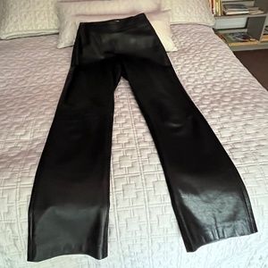 Beautifully tailored leather pants with a hidden side zipper